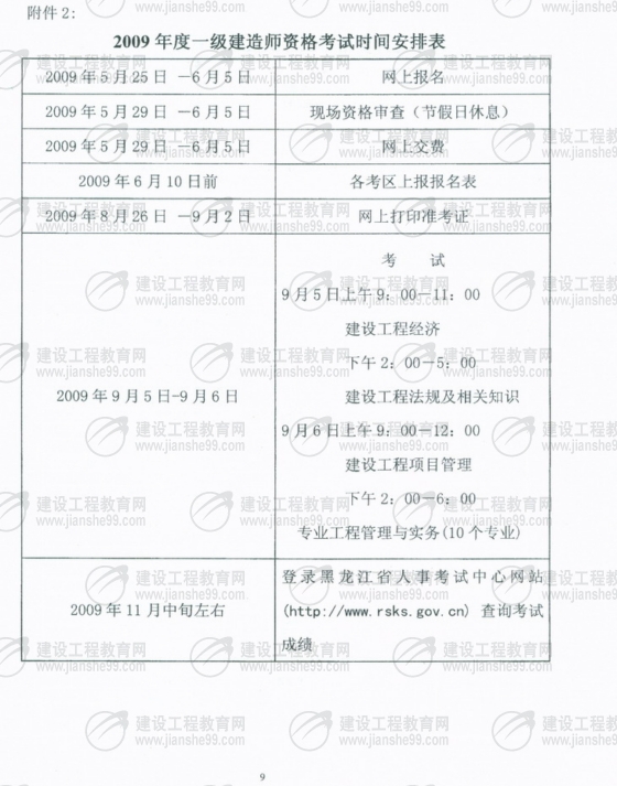 齊齊哈爾2009年一級建造師考試報名時(shí)間為5月25日至6月5日