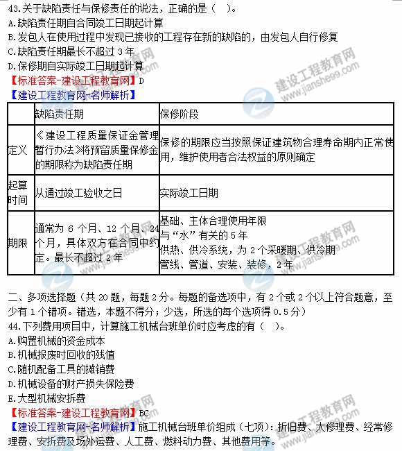 2012年造價(jià)工程師《工程計價(jià)》試題及詳細答案解析（六）