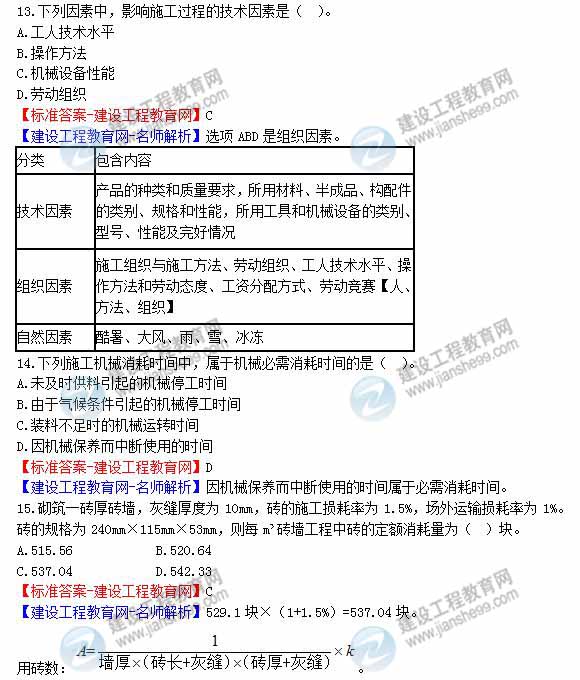 2012年造價(jià)工程師《工程計價(jià)》試題及詳細答案解析（二）