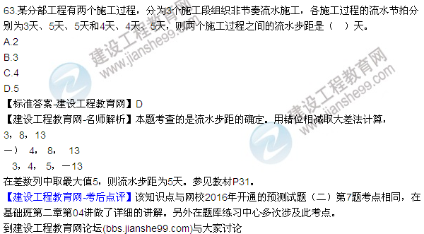 2016監理質(zhì)量、投資、進(jìn)度控制試題及答案（43-63）