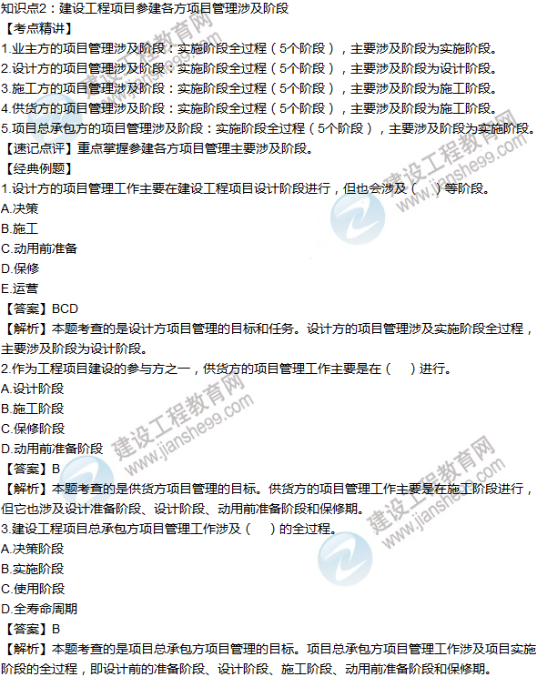 2016年一級建造師考試《項目管理》高頻考點(diǎn)匯編