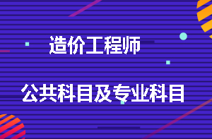 造價(jià)工程師公共科目及專(zhuān)業(yè)科目