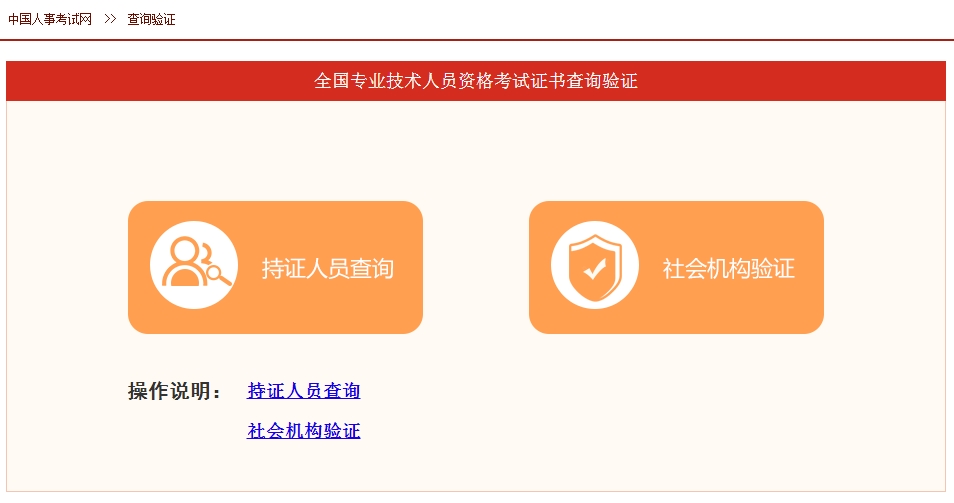 全國專(zhuān)業(yè)技術(shù)人員職業(yè)資格證書(shū)查詢(xún)驗證服務(wù)