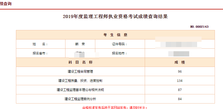 監理工程師成績(jì)