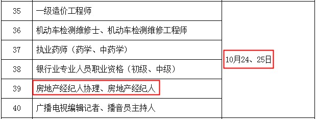 2020年下半年房地產(chǎn)經(jīng)紀人考試時(shí)間