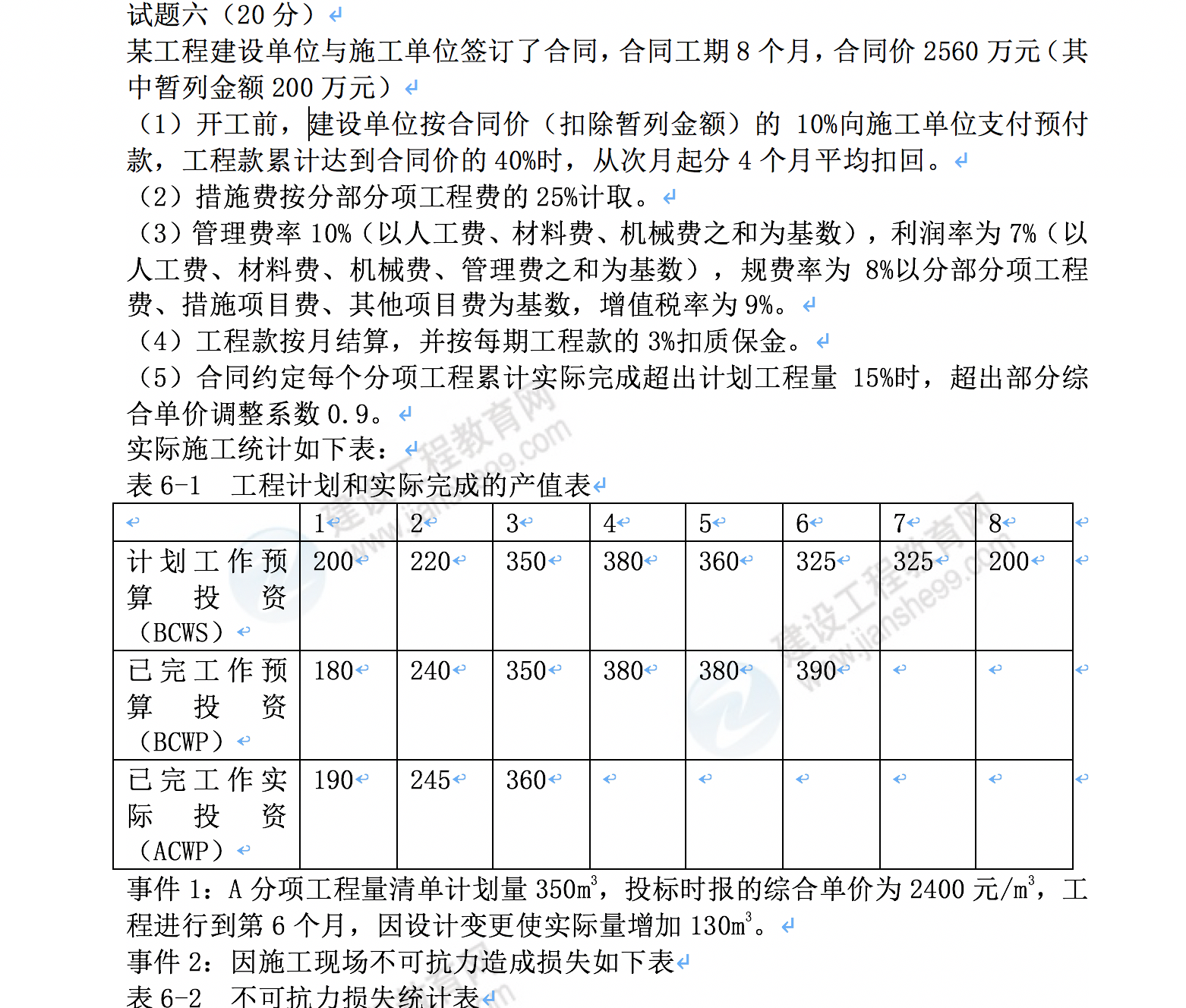 監理工程師土建案例試題 監理工程師土建案例試題